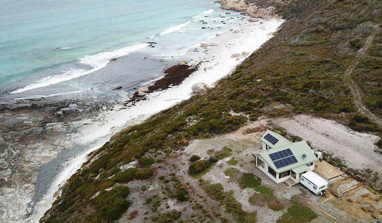 Off-grid solar installation on Tasmania's East Coast